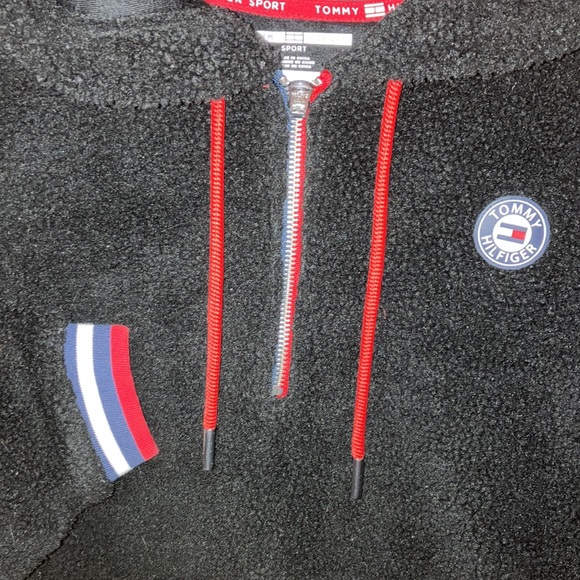 Tommy Hilfiger Sport Half-Zip Sherpa/Teddy Hoodie - Picture 5 of 7